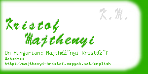 kristof majthenyi business card